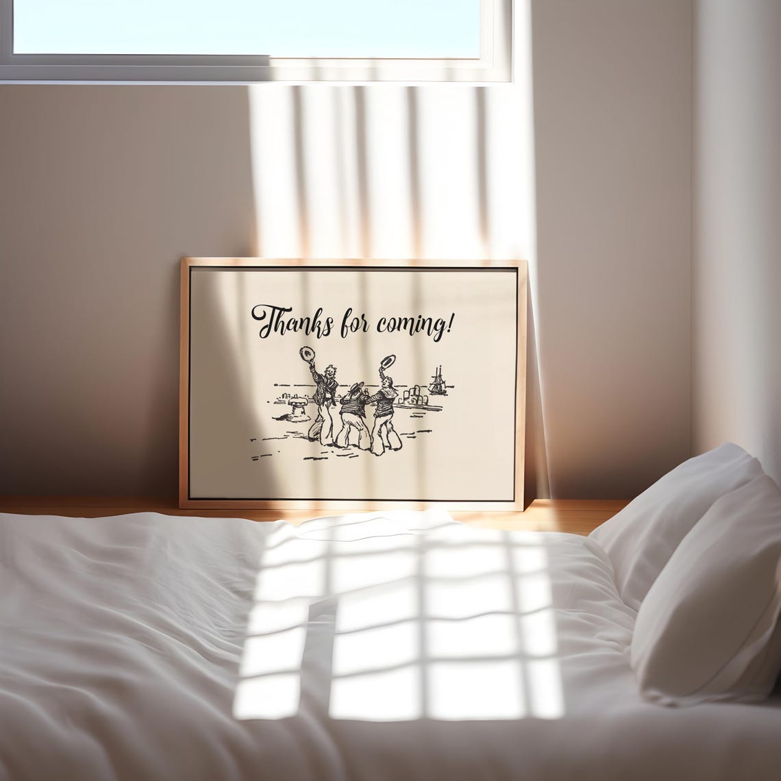 Thanks For Coming Vintage Sailors Farewell Black Ink Kitchen Wall Art - Image 3