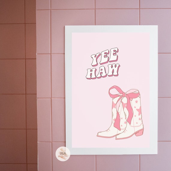 Pink Cowgirl Motivation Poster Girly Printables Art Pink Western Poster