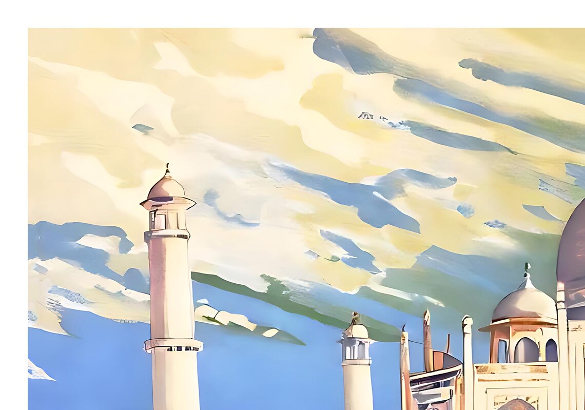 Taj Mahal Agra Reflecting Indias Glory Vintage Travel Poster - Image 2