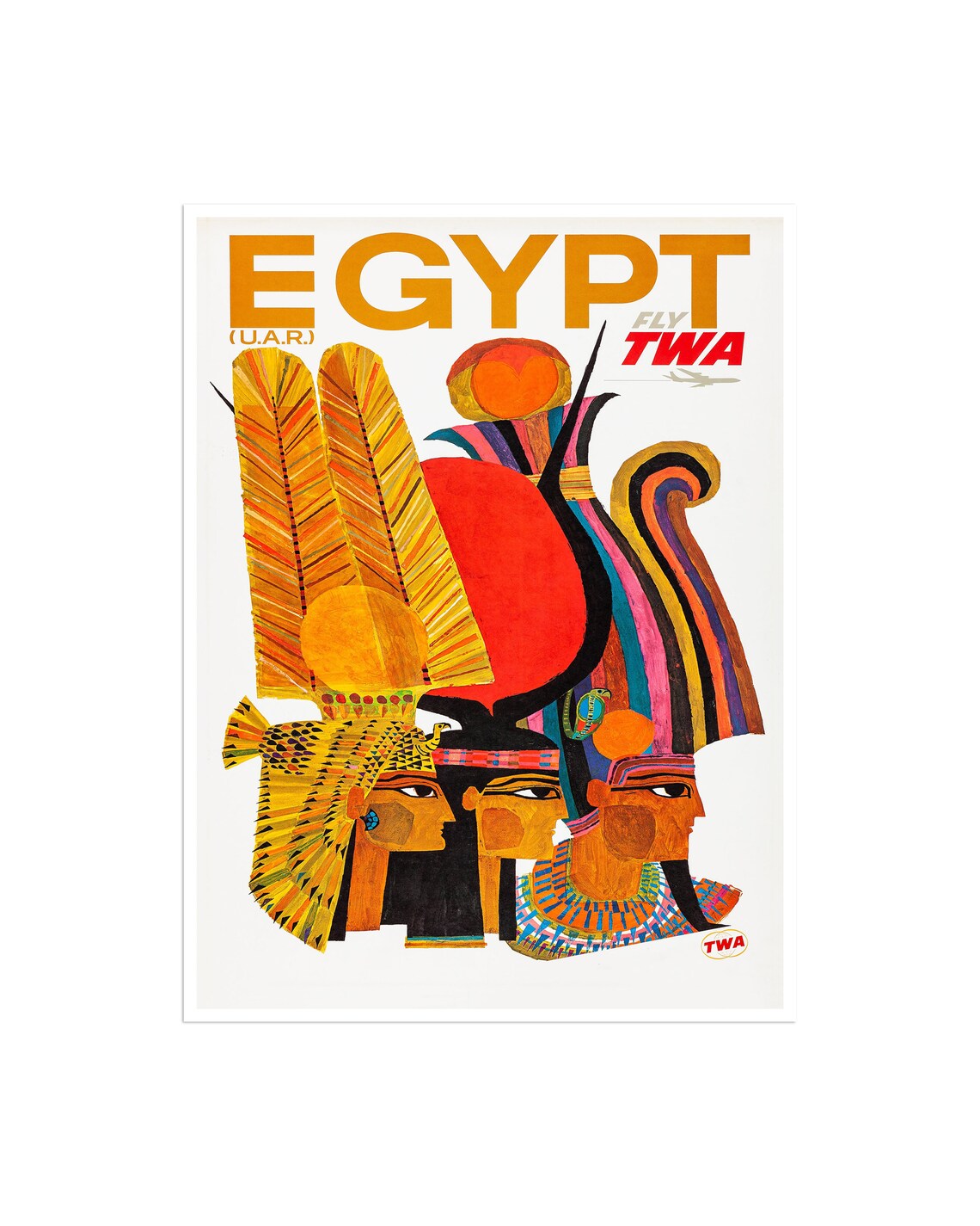 Egypt Travel Poster Art Print, Egyptian Home Decor
