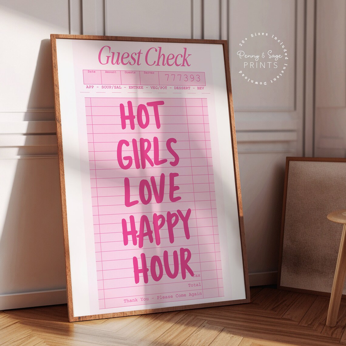 Guest Check Hot Girls Love Happy Hour Print - Image 2
