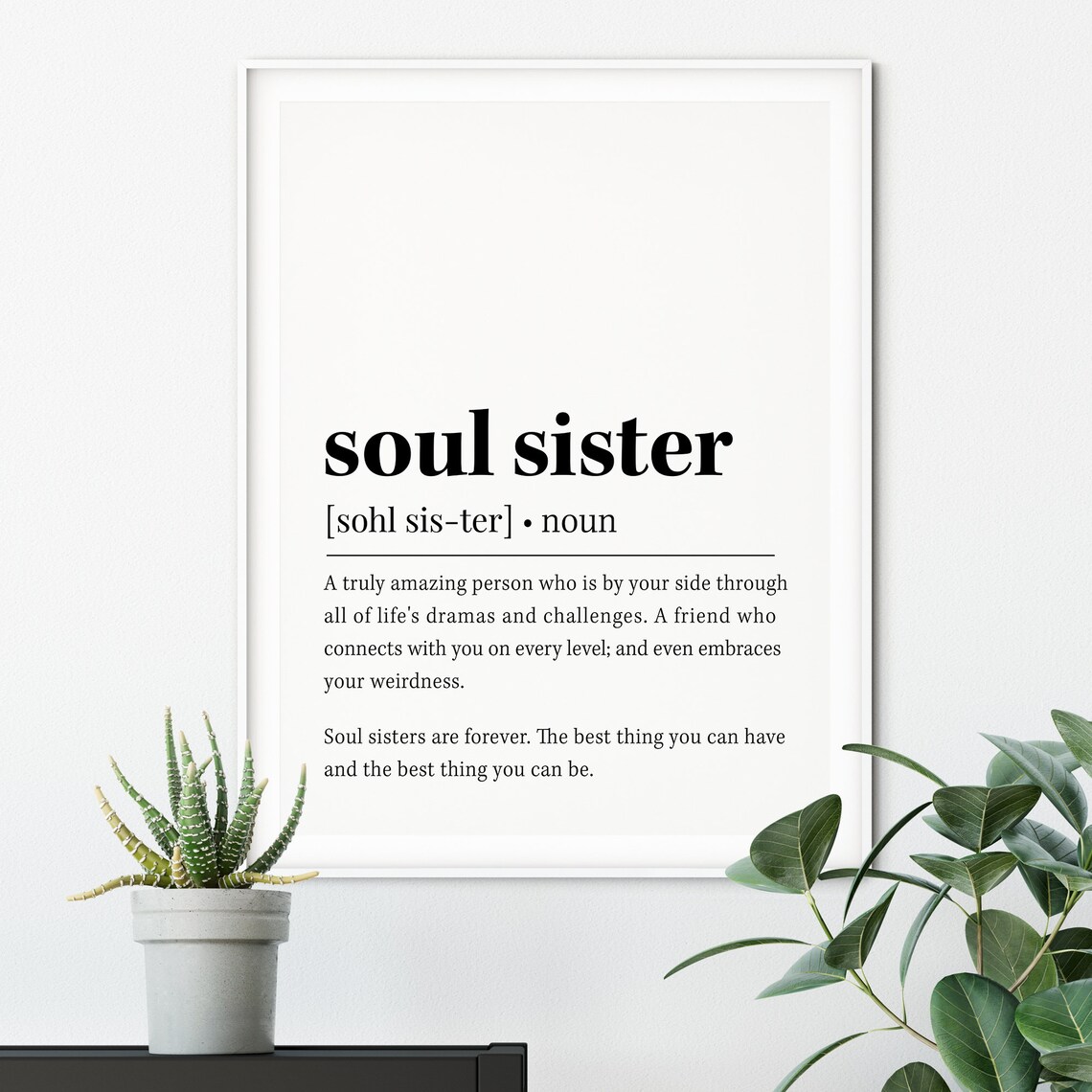 Soul Sister Best Friend Quote Definition Print Besties Friendship Gift - Image 2