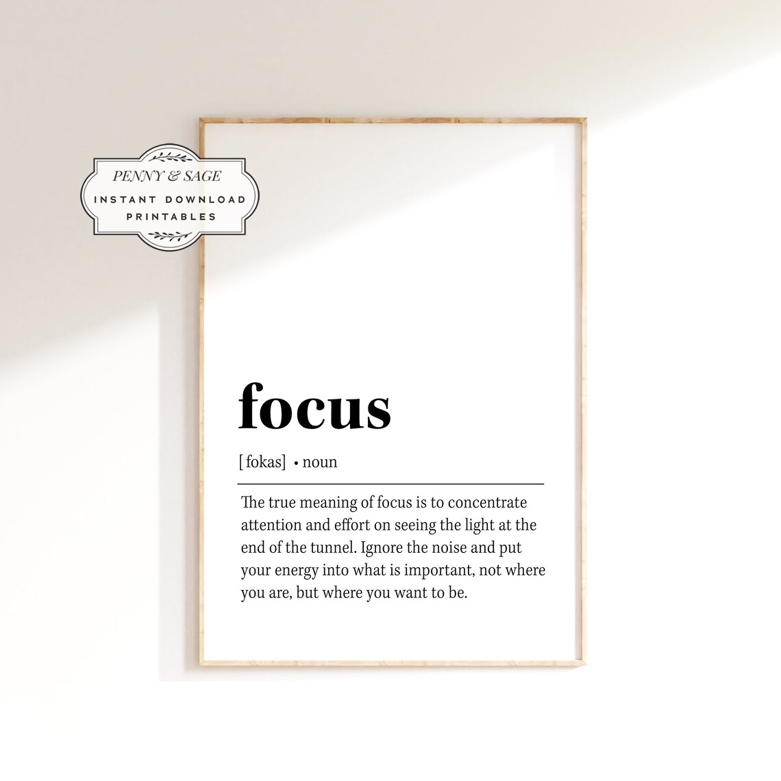 Focus Definition Inspirational Office Motivational Quote Wall Poster