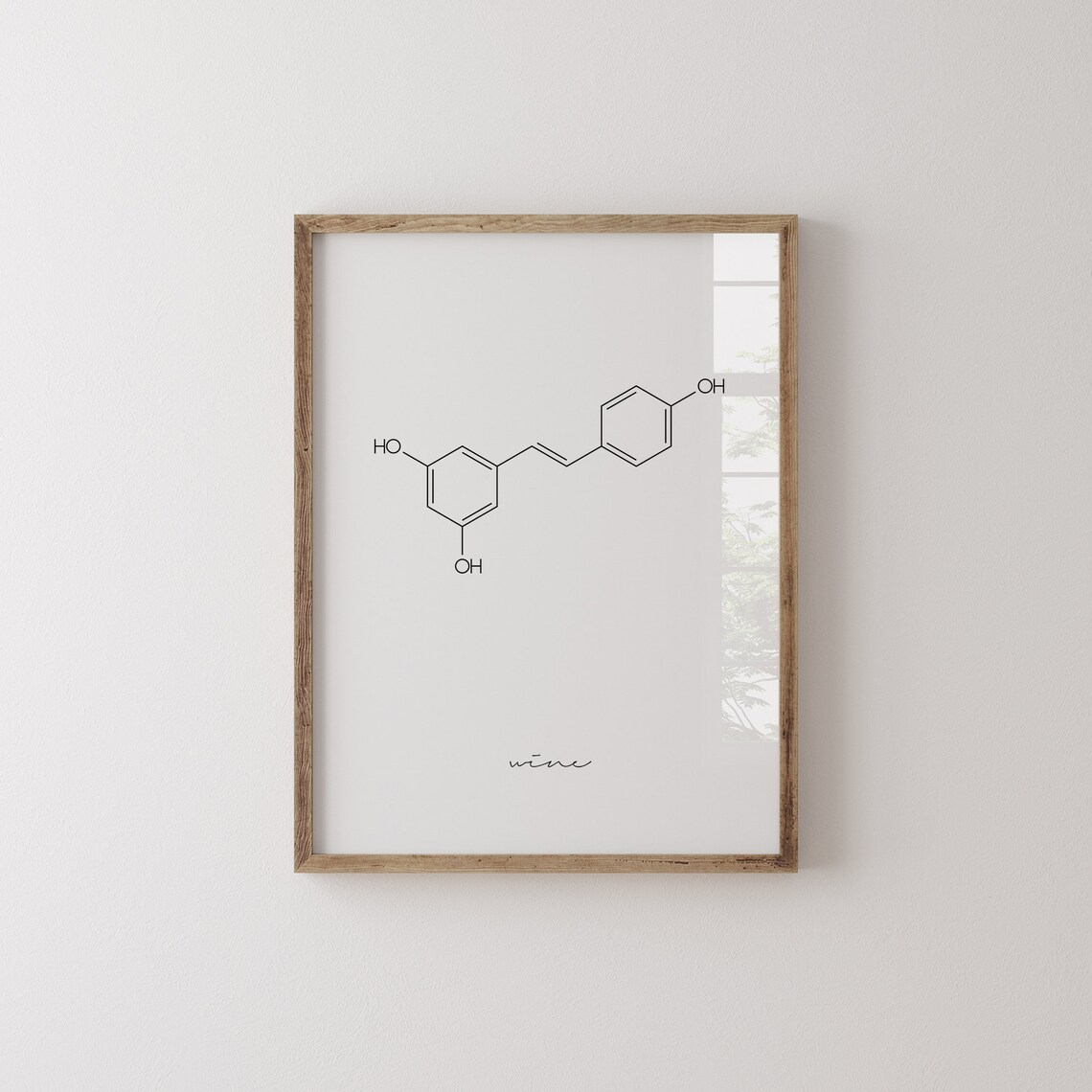 Molecular Art Wine Print, Resveratrol Science Poster