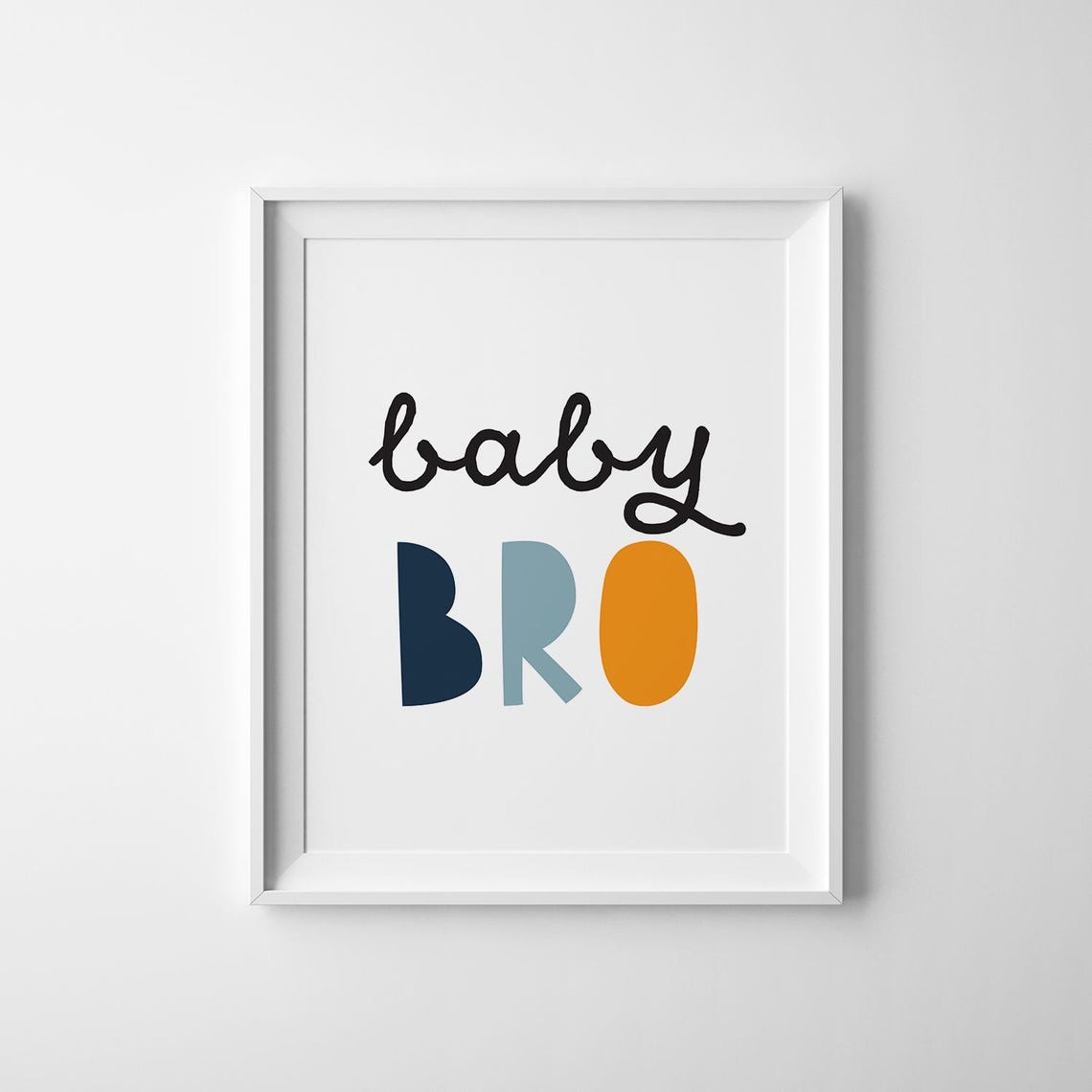 Baby Bro Colorful Block Letters New Baby Boys Nursery Room Wall Art
