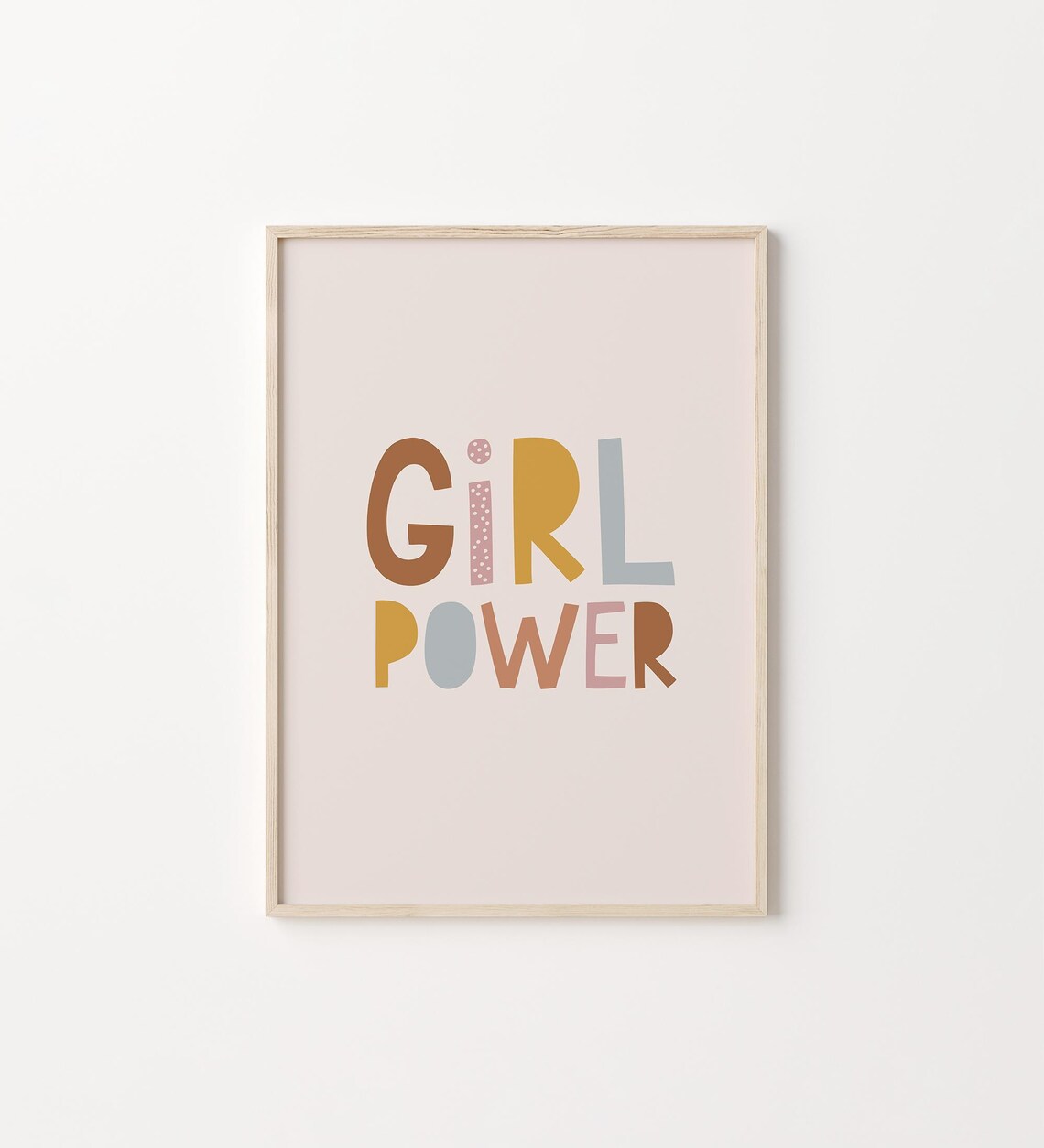 Girl Power Colorful Kids Bedroom Quote Pastel Playful Poster