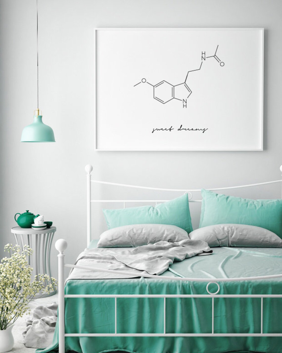 Melatonin Molecule Art Print, Science Nursery Decor - Image 2