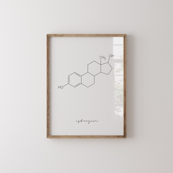 Estrogen Molecule Feminist Art Print, Woman in Science