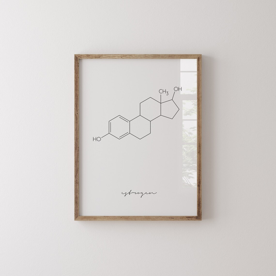 Estrogen Molecule Feminist Art Print, Woman in Science