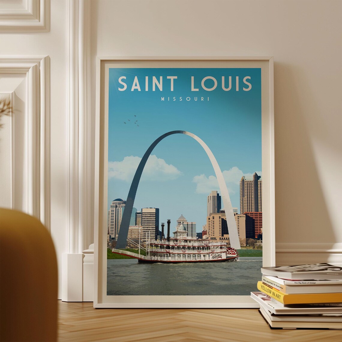 St Louis Arch Travel Poster, Missouri Skyline Art