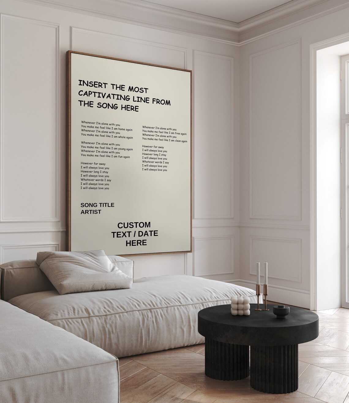 Custom Song Lyrics Template Personalized Music Keepsake Wall Art - Image 2