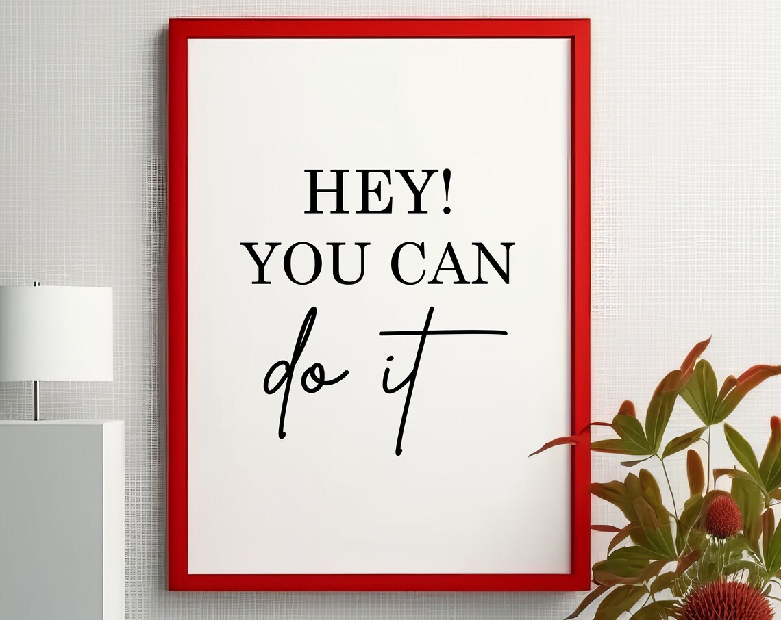 You Can Do It Wall Art Motivational Poster Gym Room Decor Study Signs