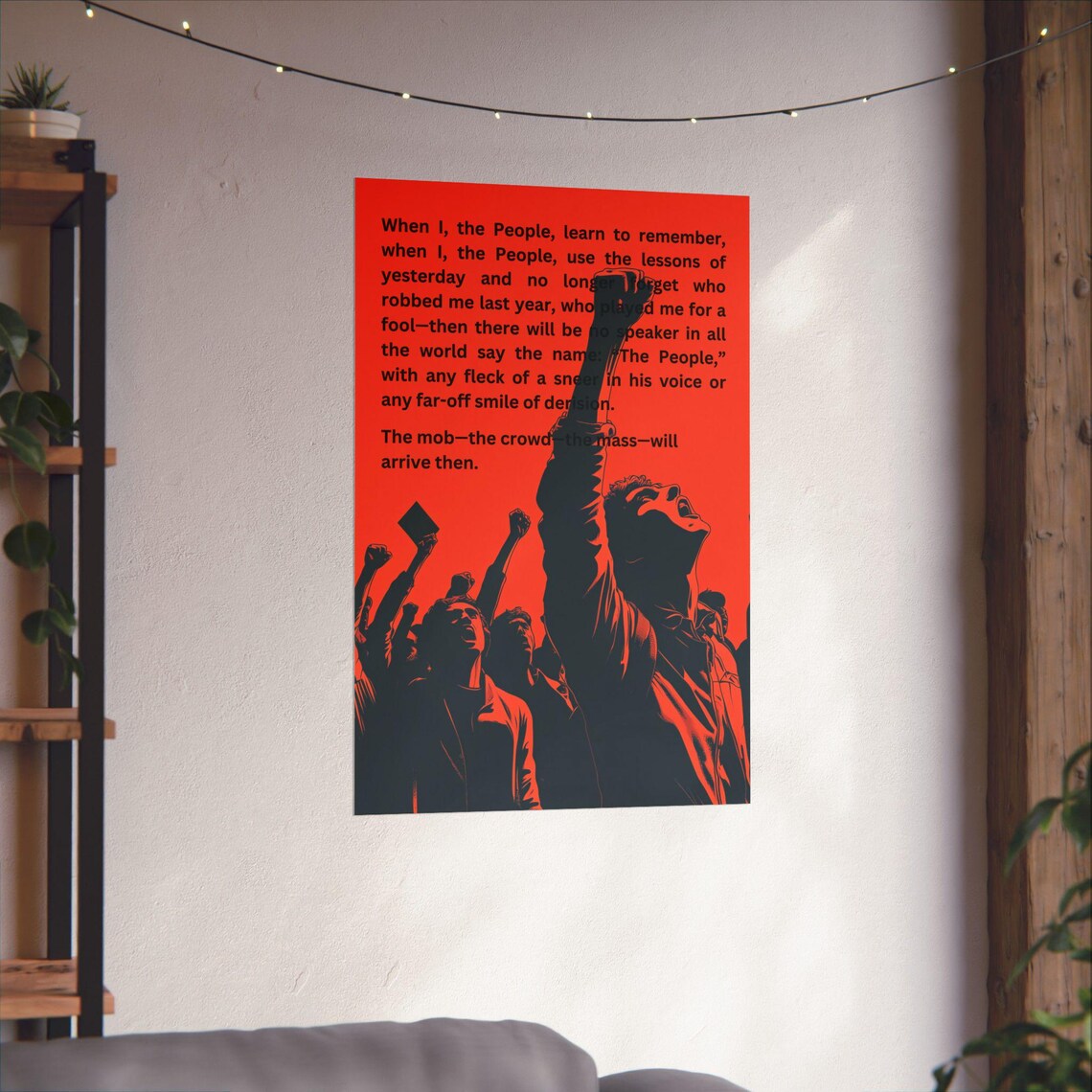 The People Carl Sandburg Poem Red Raised Fists Protest Art Poster - Image 3