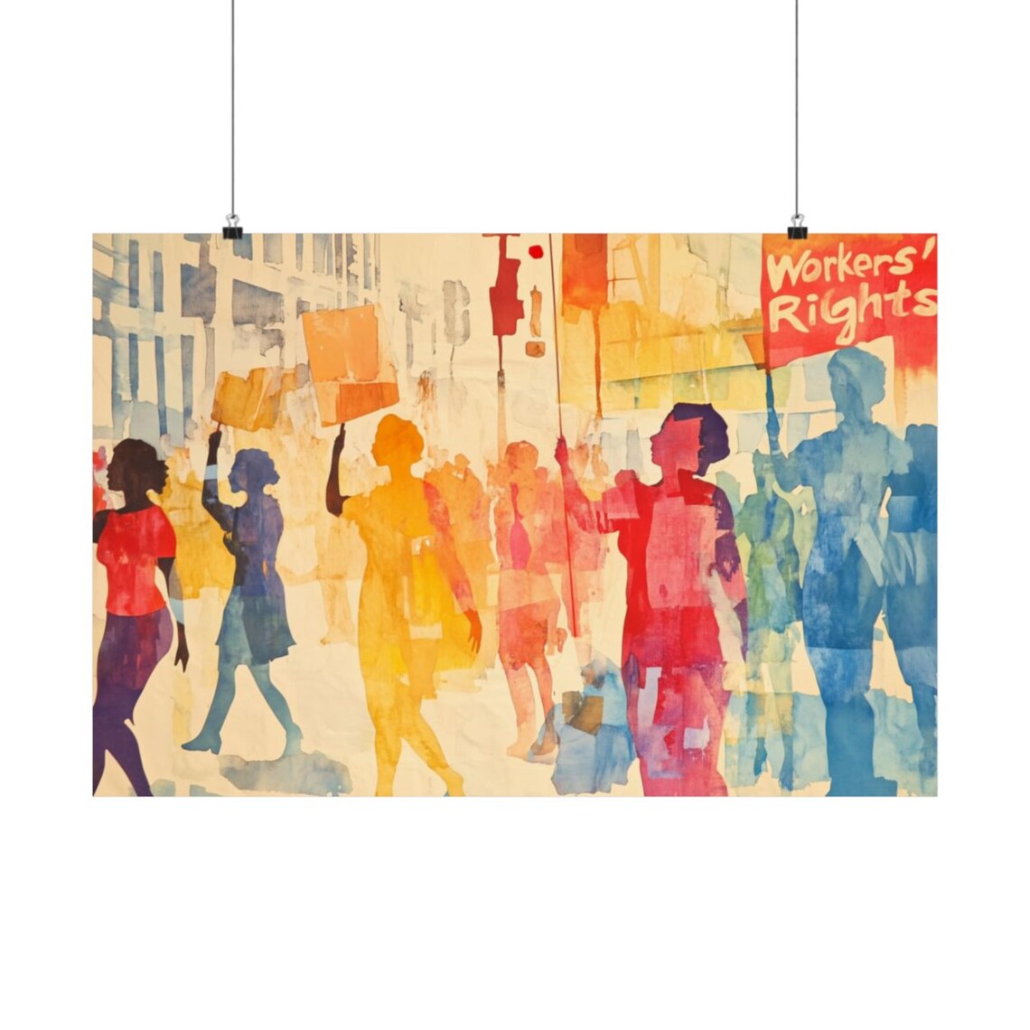 Workers Rights Bold Protest Scene Art Print