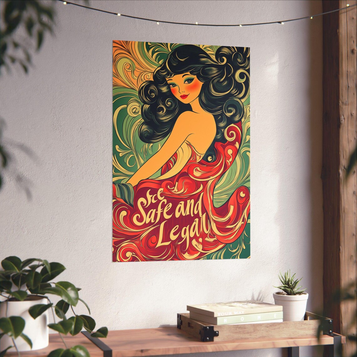Safe and Legal Art Nouveau Woman Feminist Empowerment Poster - Image 4