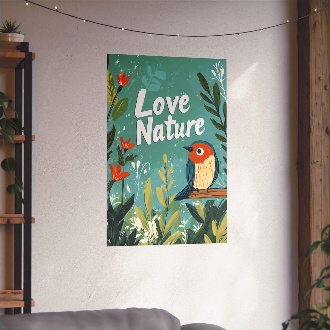Love Nature Poster Wall Art Cute Blue Bird Poster Environmentalism Stop Climate Change Poster For Home Office Or Dorm Decor - Image 4