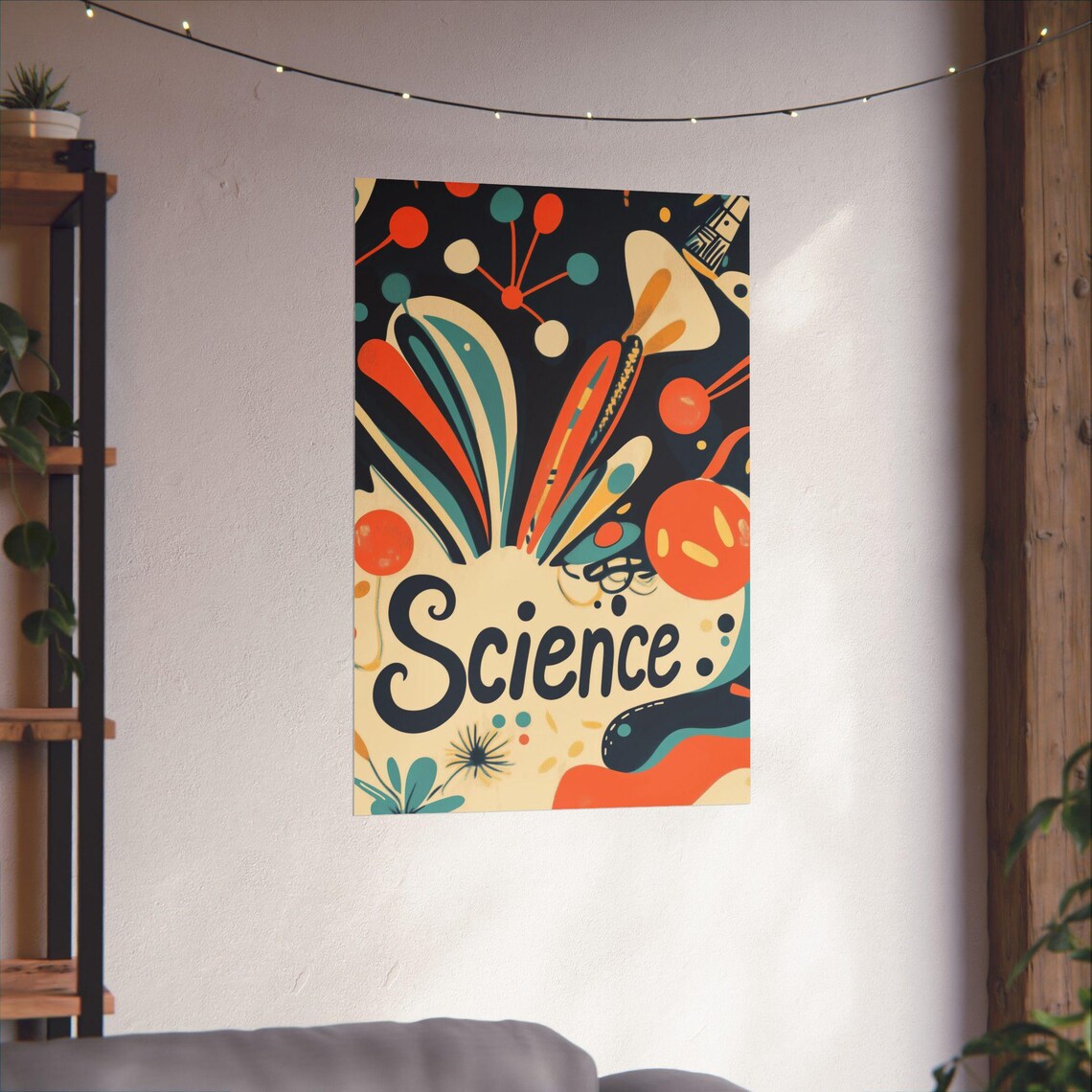 Science Mid Century Atomic Cosmic Abstract Fun Retro Art Poster - Image 3