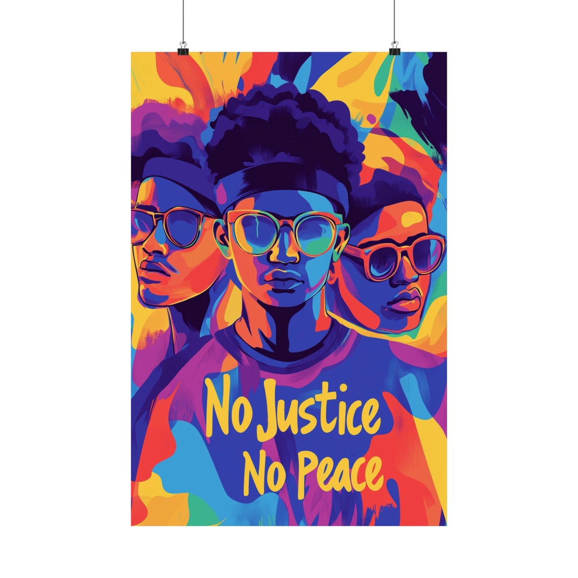 No Justice No Peace Poster Wall Art Social Justice Protest Poster Bold Statement For Home Office Or Dorm Decor