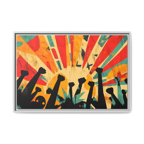 Bold Protest Art Eco Friendly Pinewood Framed Prints Stylish Wall Art Ready To Be Hung Support Labor Union Rights Workers Rights