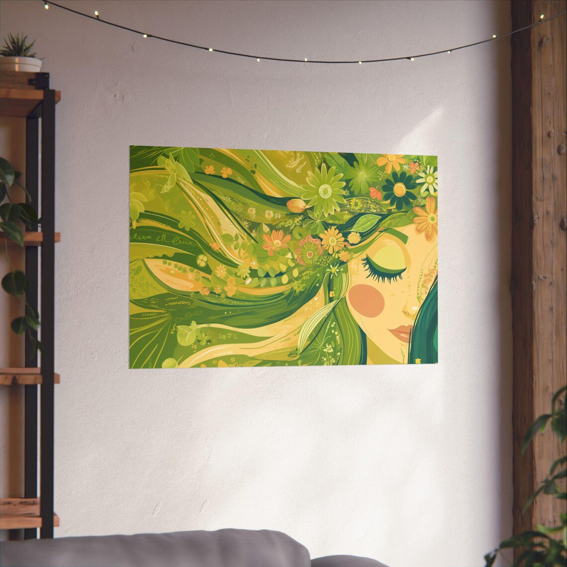 Nature Lover Green Floral Goddess Mother Nature Botanical Poster - Image 3
