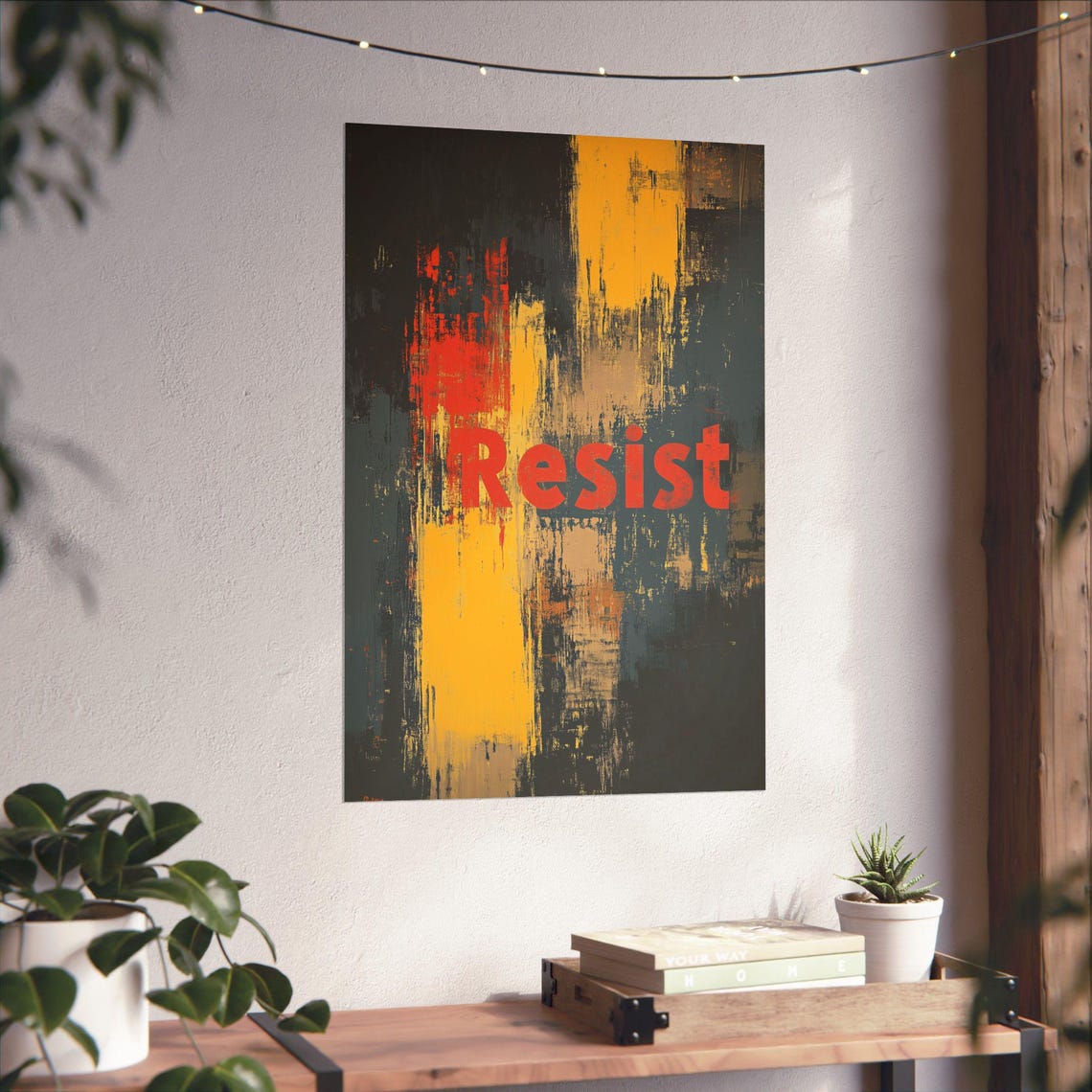 Resist Grunge Distressed Paint Texture Bold Protest Statement Poster - Image 4