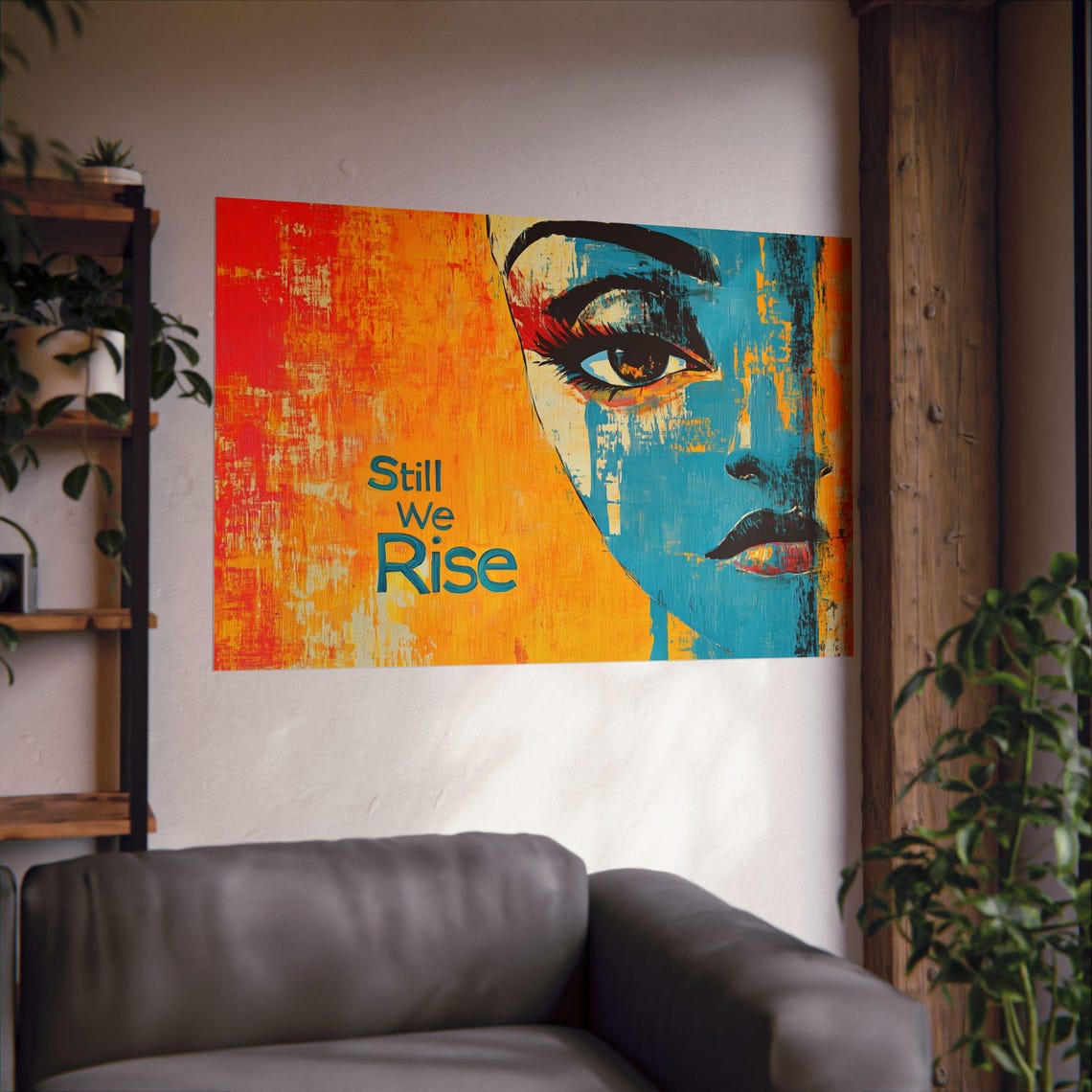Still We Rise Pop Art Split Face Strength Empowerment Poster - Image 2