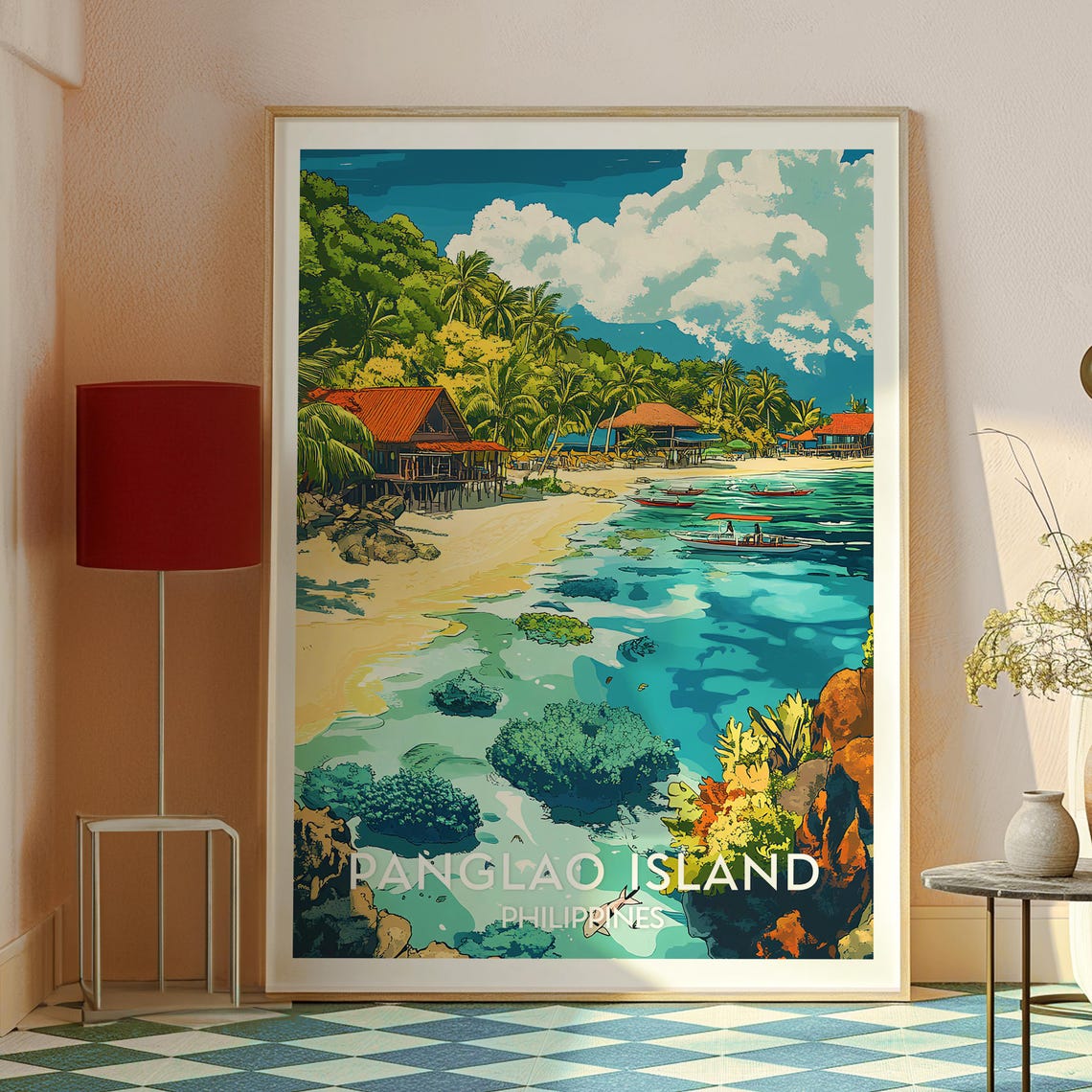 Panglao Island Philippines White Sand Beach Coral Sea Travel Poster - Image 2