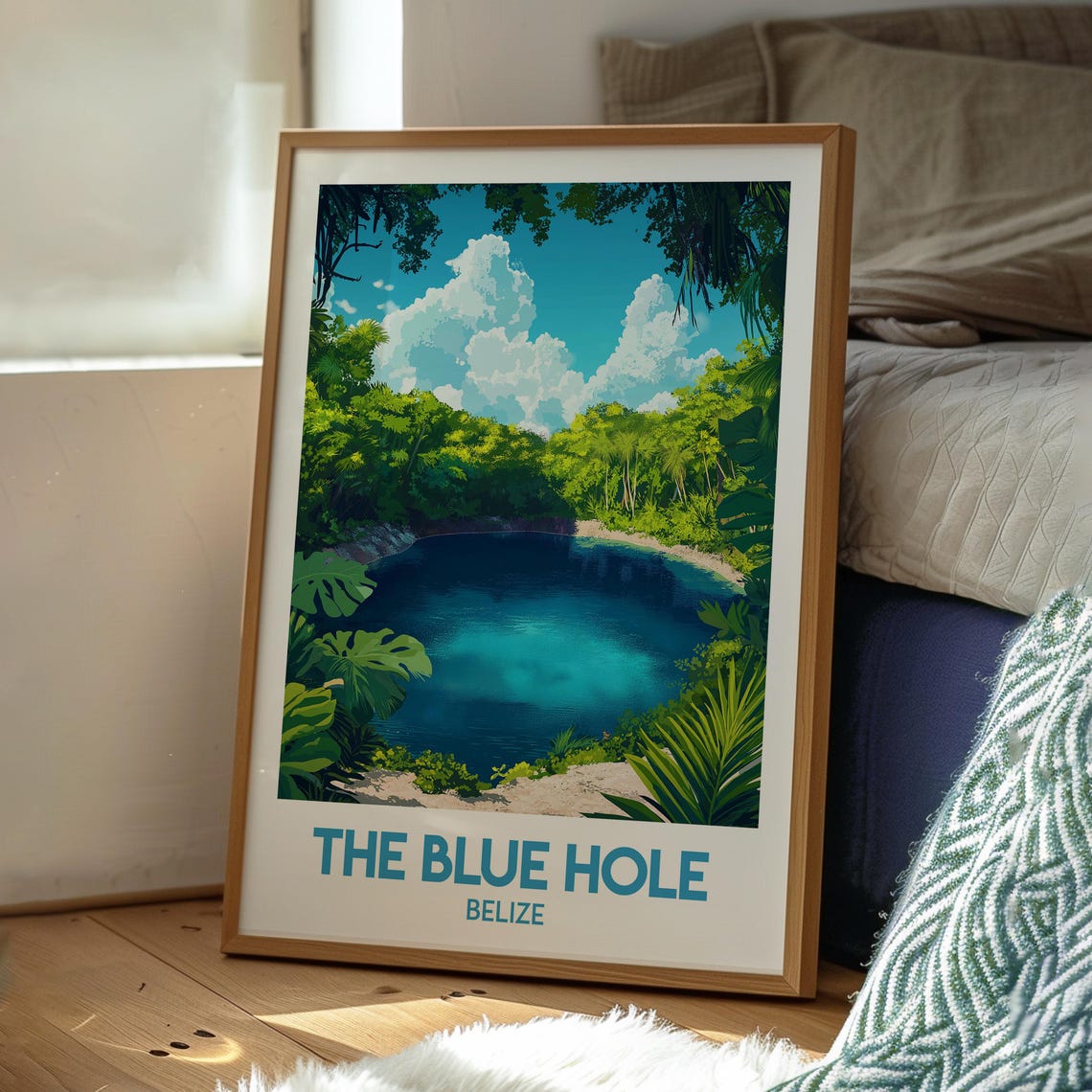 The Blue Hole Print Belize Wall Art Coast Travel Central America - Image 3
