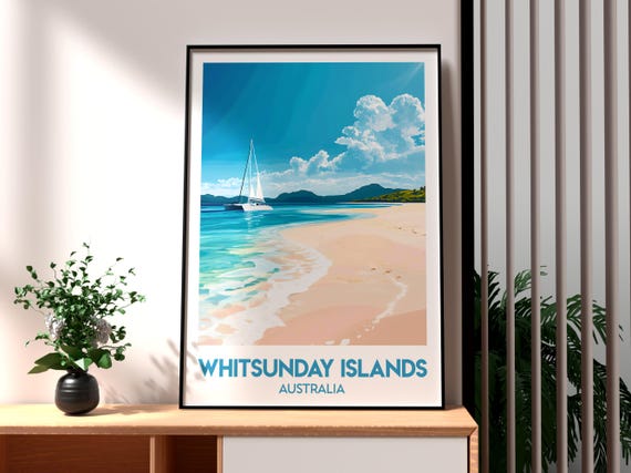 Whitsunday Islands Poster Australia Wall Art Beach The Whitsundays