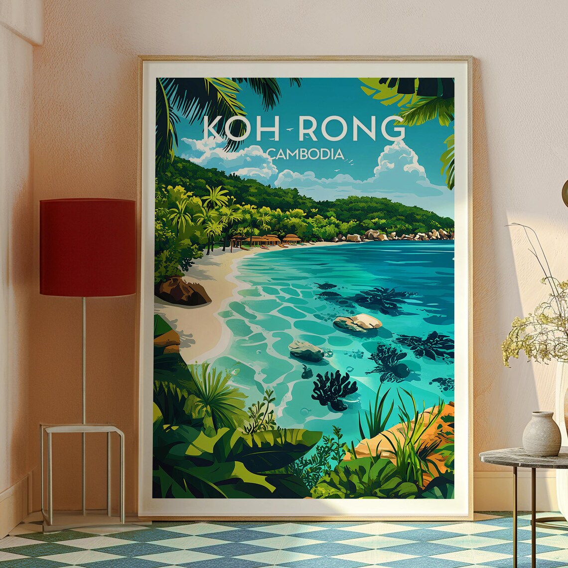 Koh Rong Cambodia Island Beach Turquoise Water Travel Poster - Image 2
