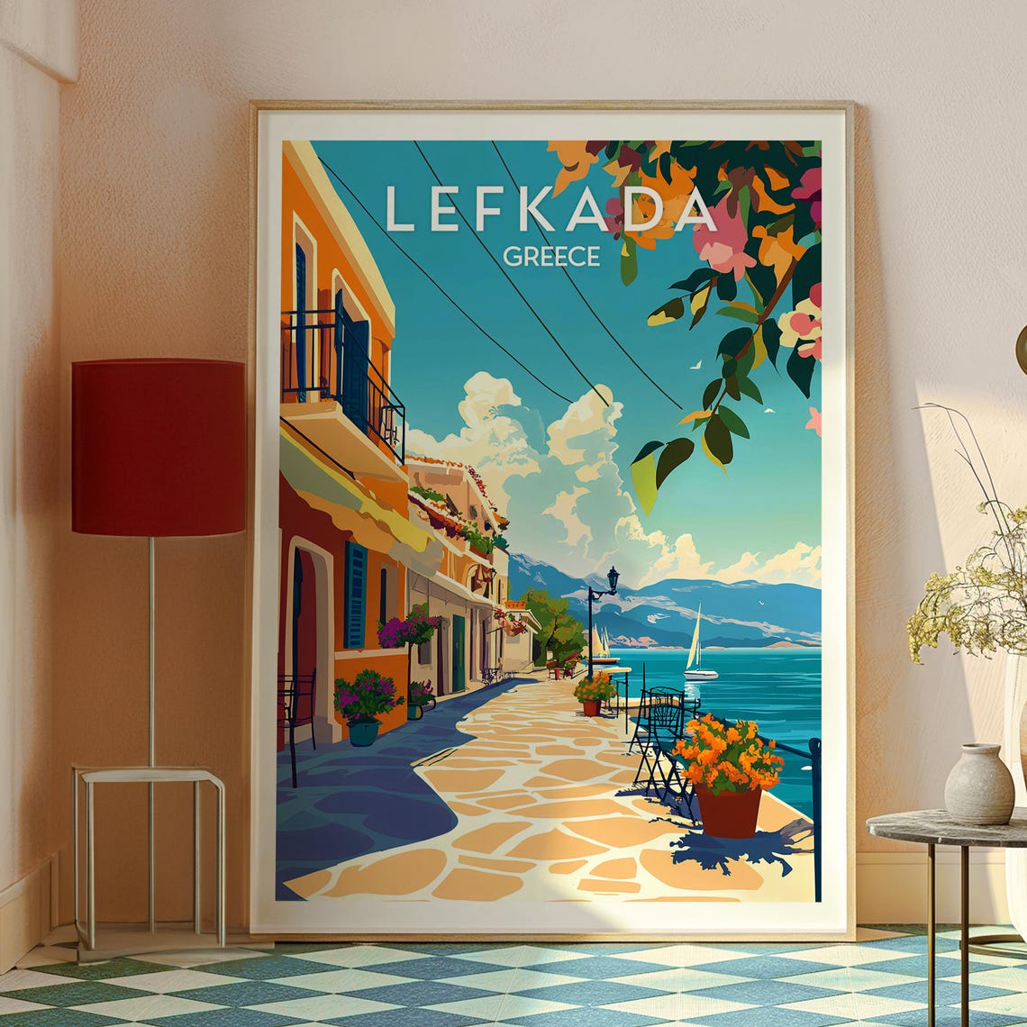 Lefkada Greece Travel Poster, Island Wall Art - Image 2