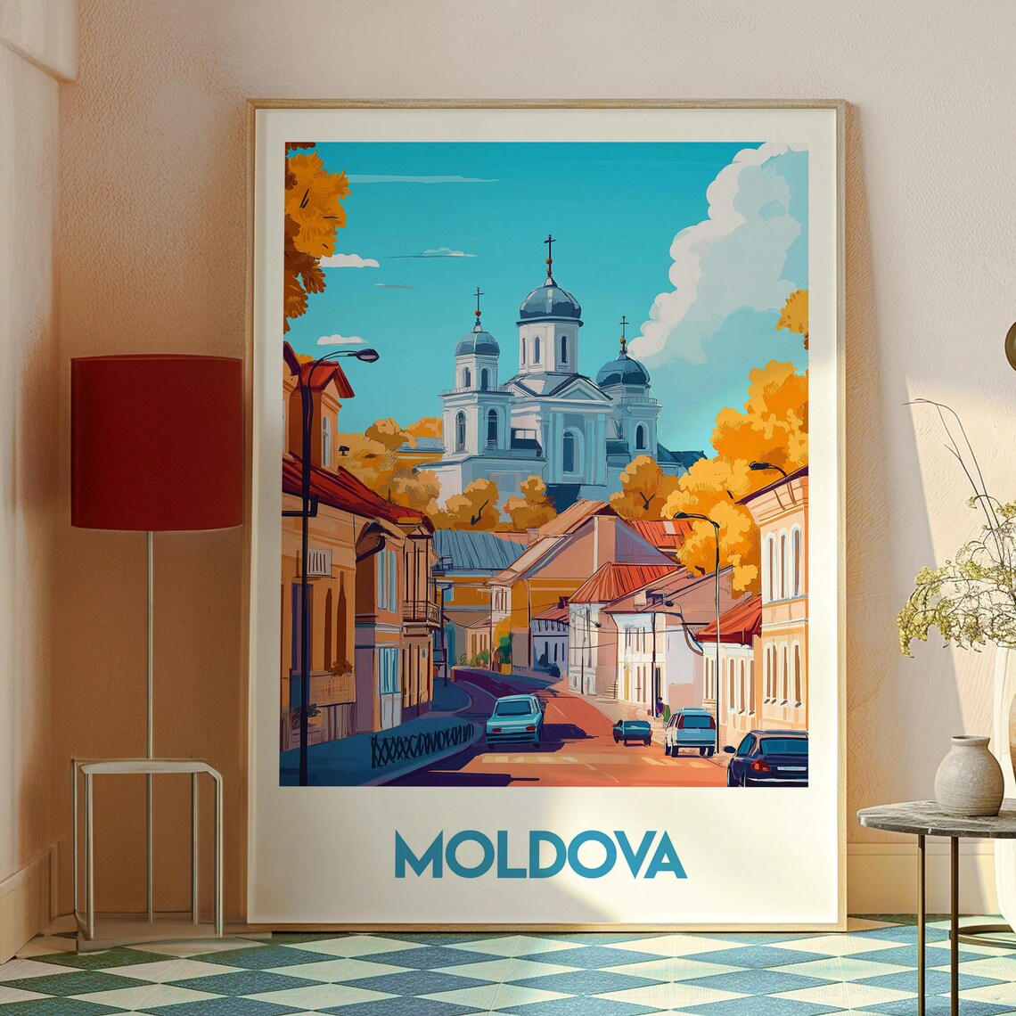 Moldova Cathedral Domes Historic Street Autumn Colors Travel Poster - Image 2