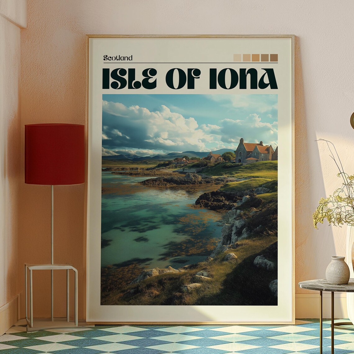 Isle of Iona Scotland Rocky Shore Abbey Coastline Photo Travel Poster - Image 2