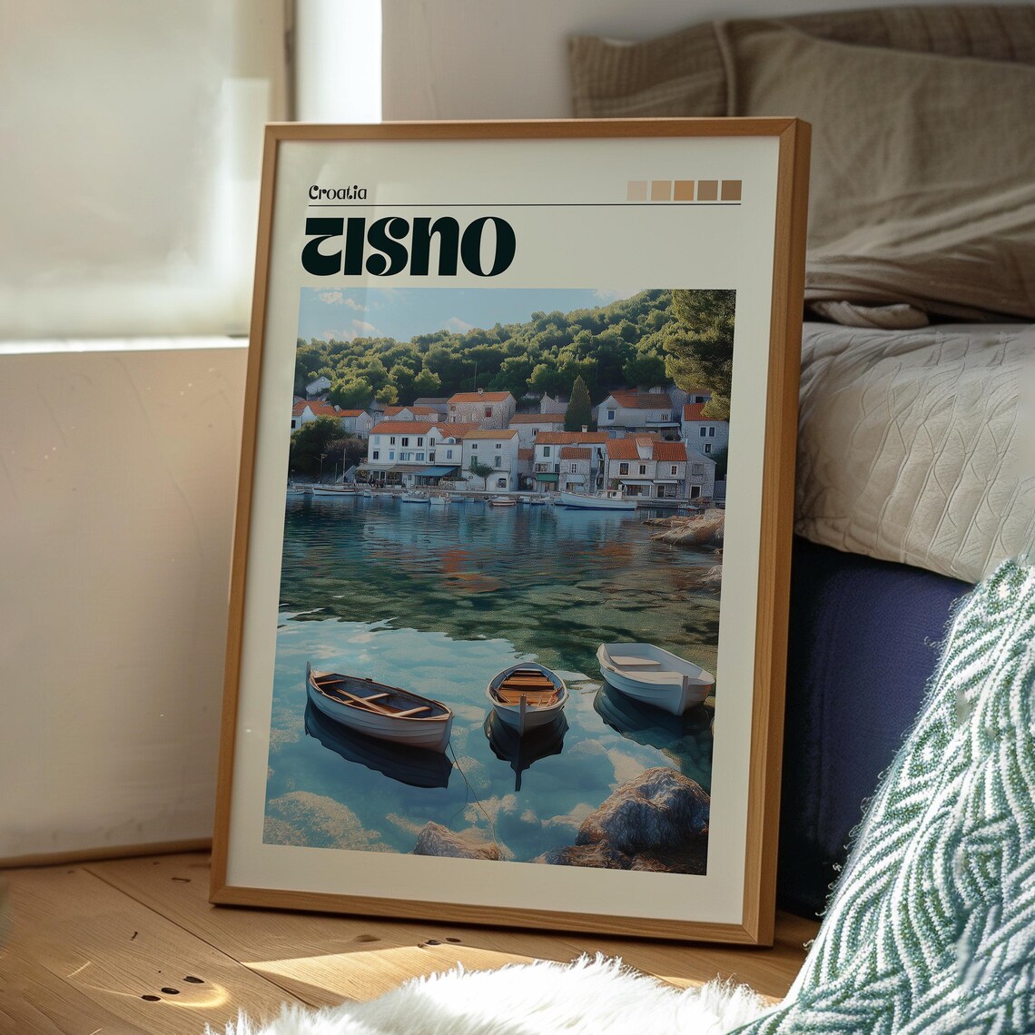 Tisno Croatia Fishing Village Boats Clear Water Travel Poster - Image 3