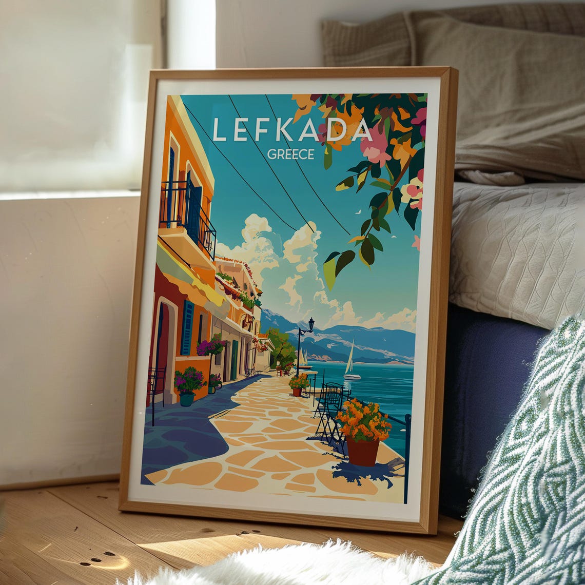 Lefkada Greece Travel Poster, Island Wall Art - Image 3