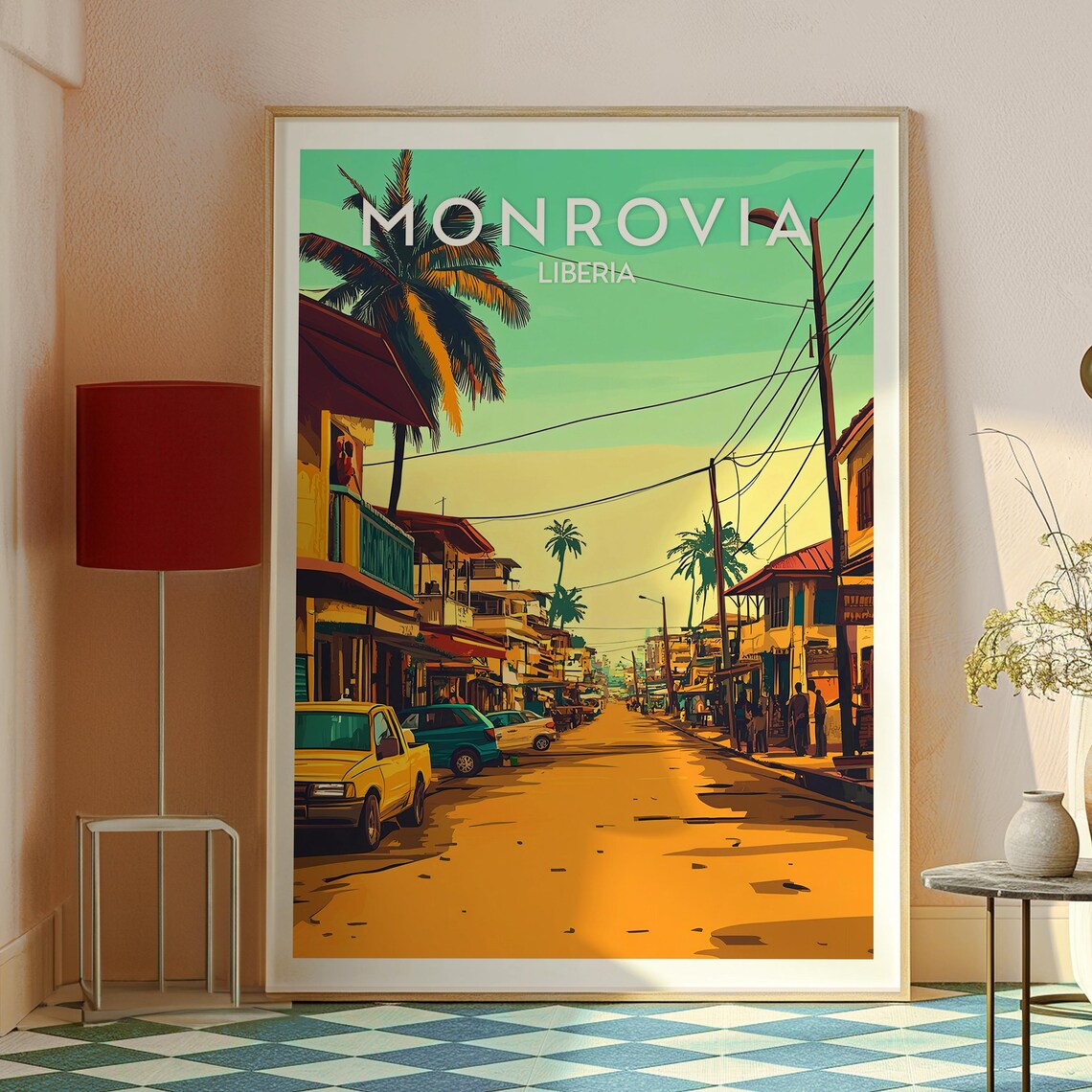 Monrovia Travel Poster, Liberia Africa Wildlife - Image 2