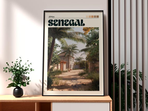 Senegal Travel Print Wall Art Dakar Poster Africa City