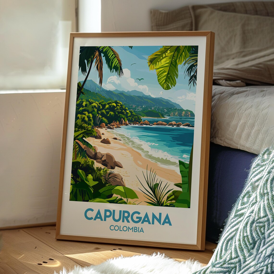 Capurgana Colombia Tropical Beach Cove Jungle Escape Travel Poster - Image 3