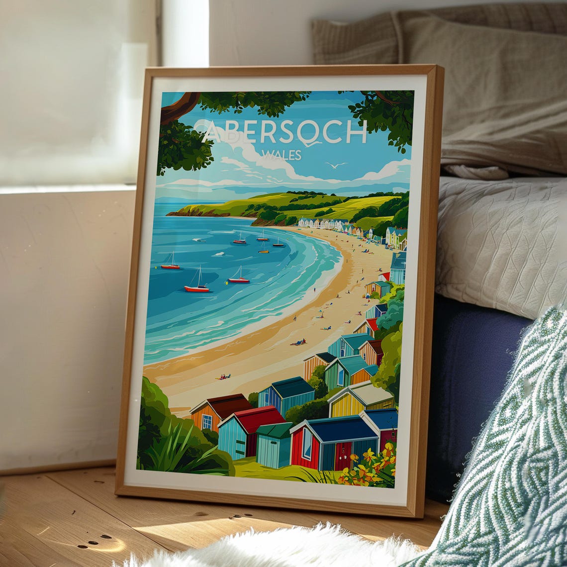 Abersoch Travel Poster, Wales Coastal Countryside - Image 3