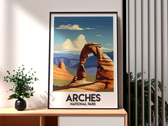 Arches National Park Delicate Arch Desert Vintage Travel Poster
