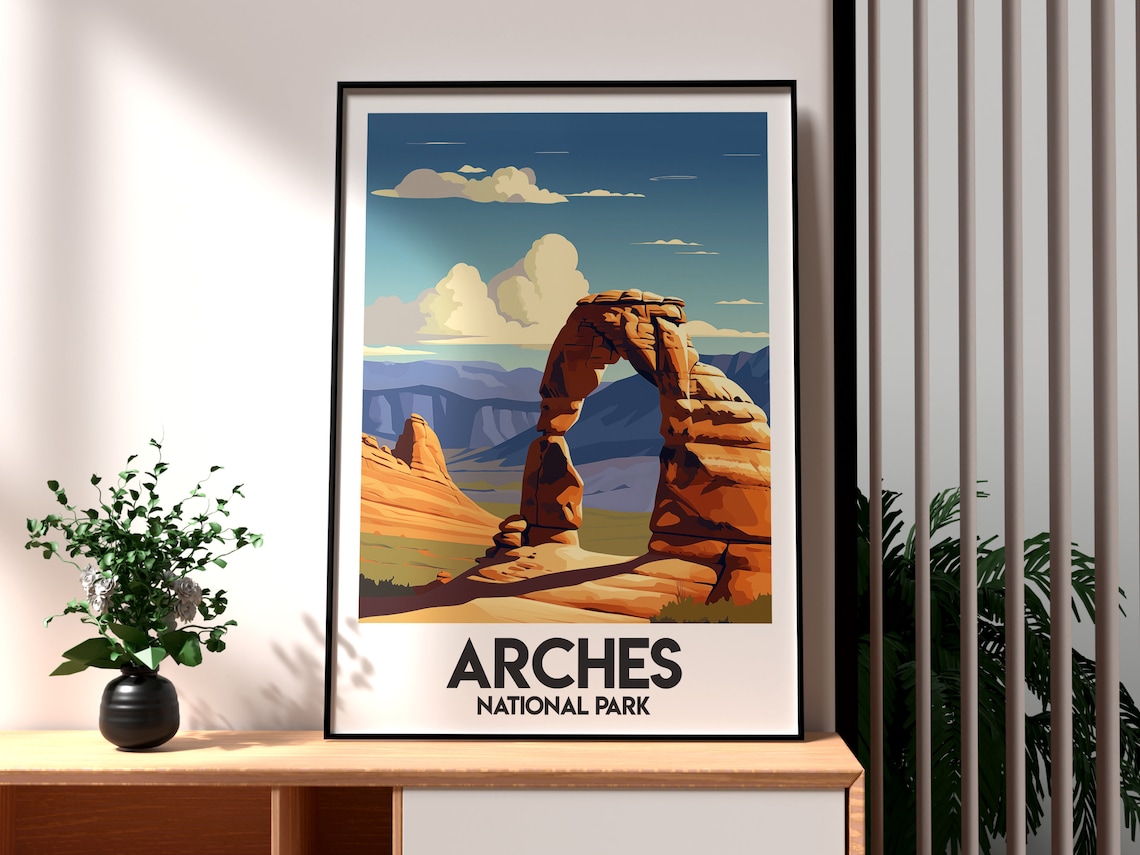 Arches National Park Delicate Arch Desert Vintage Travel Poster