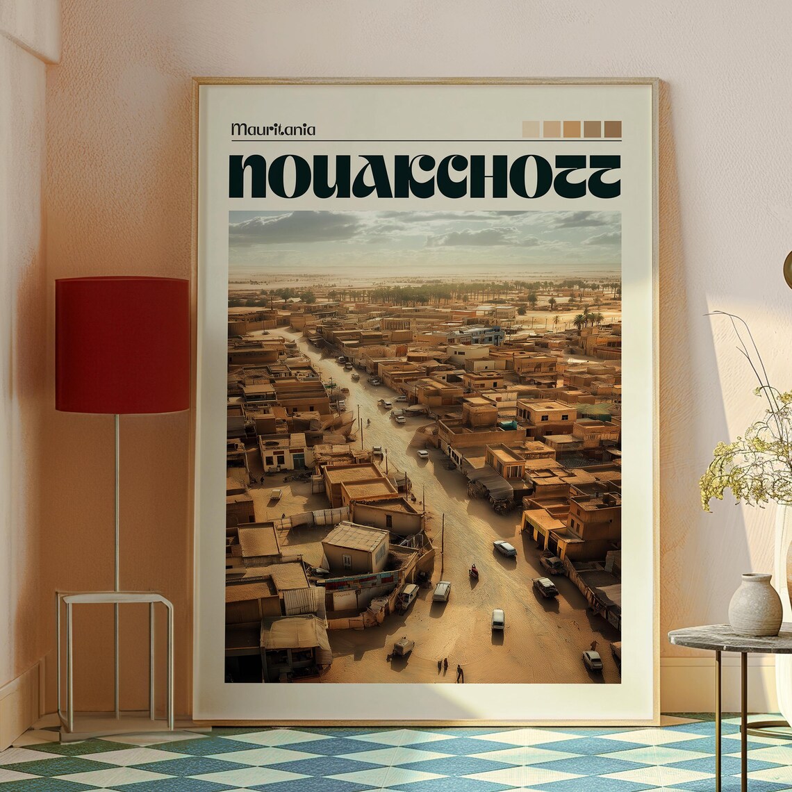 Nouakchott Mauritania Desert Cityscape Aerial View Travel Poster - Image 2