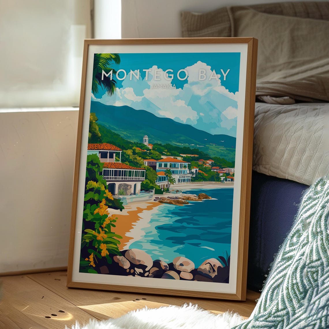 Montego Bay Print Caribbean Wall Art Jamaica Travel Poster Beach - Image 3