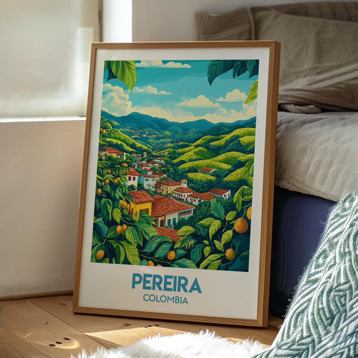 Pereira Poster Colombia Coffee Travel Print Wall Art Backpacking South America - Image 3