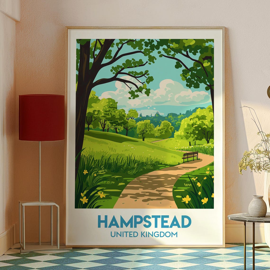 Hampstead Heath London Lush Green Park Path Summer Day Poster - Image 2