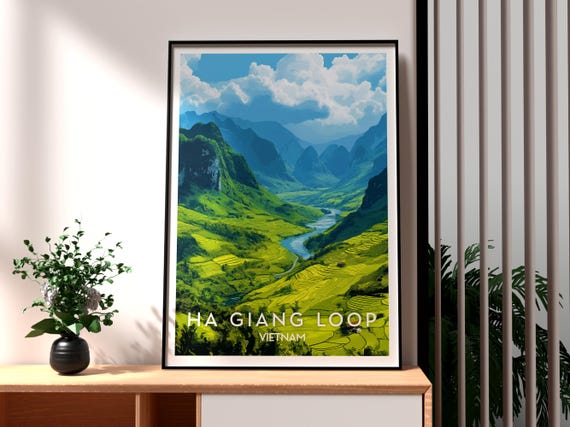 Ha Giang Loop Print Vietnam Wall Art Poster Travel Backpacking Se Asia