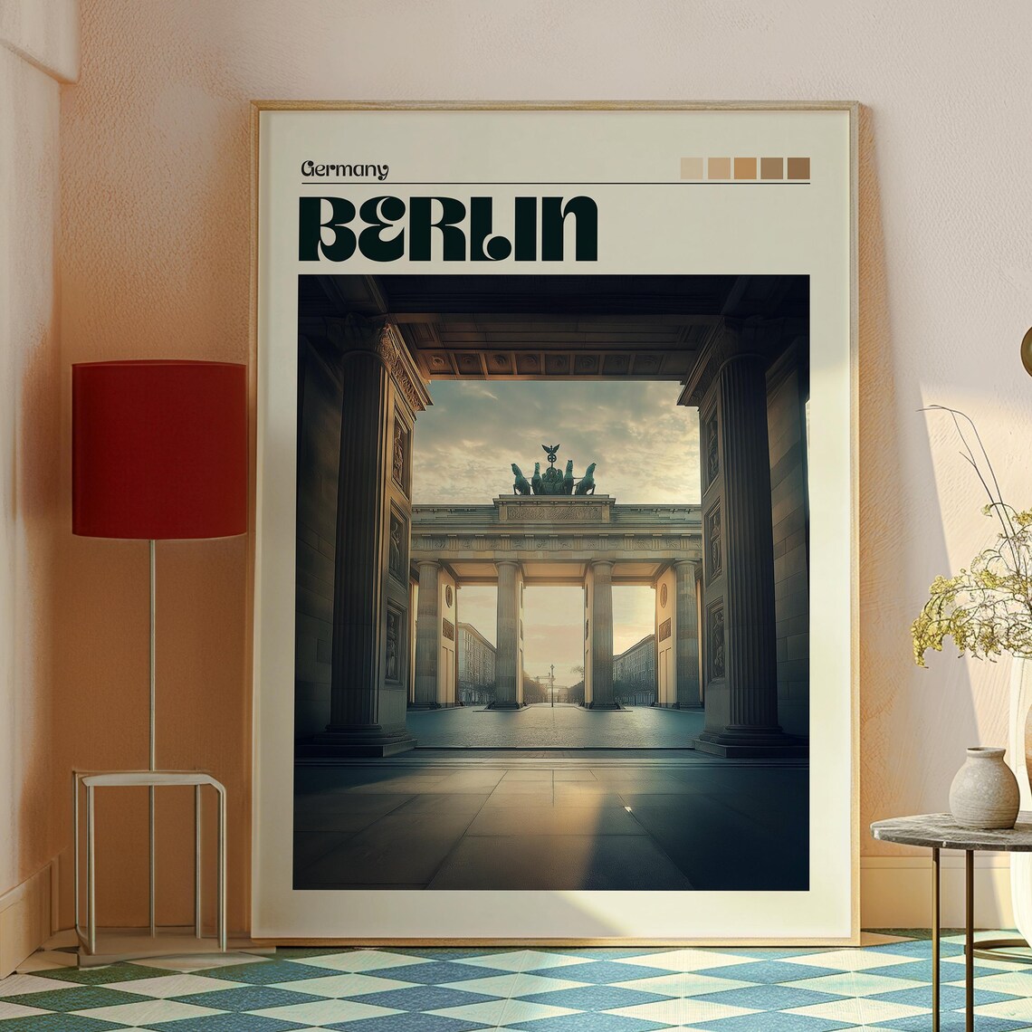 Berlin Germany Brandenburg Gate Sunrise View Scene Travel Poster - Image 2