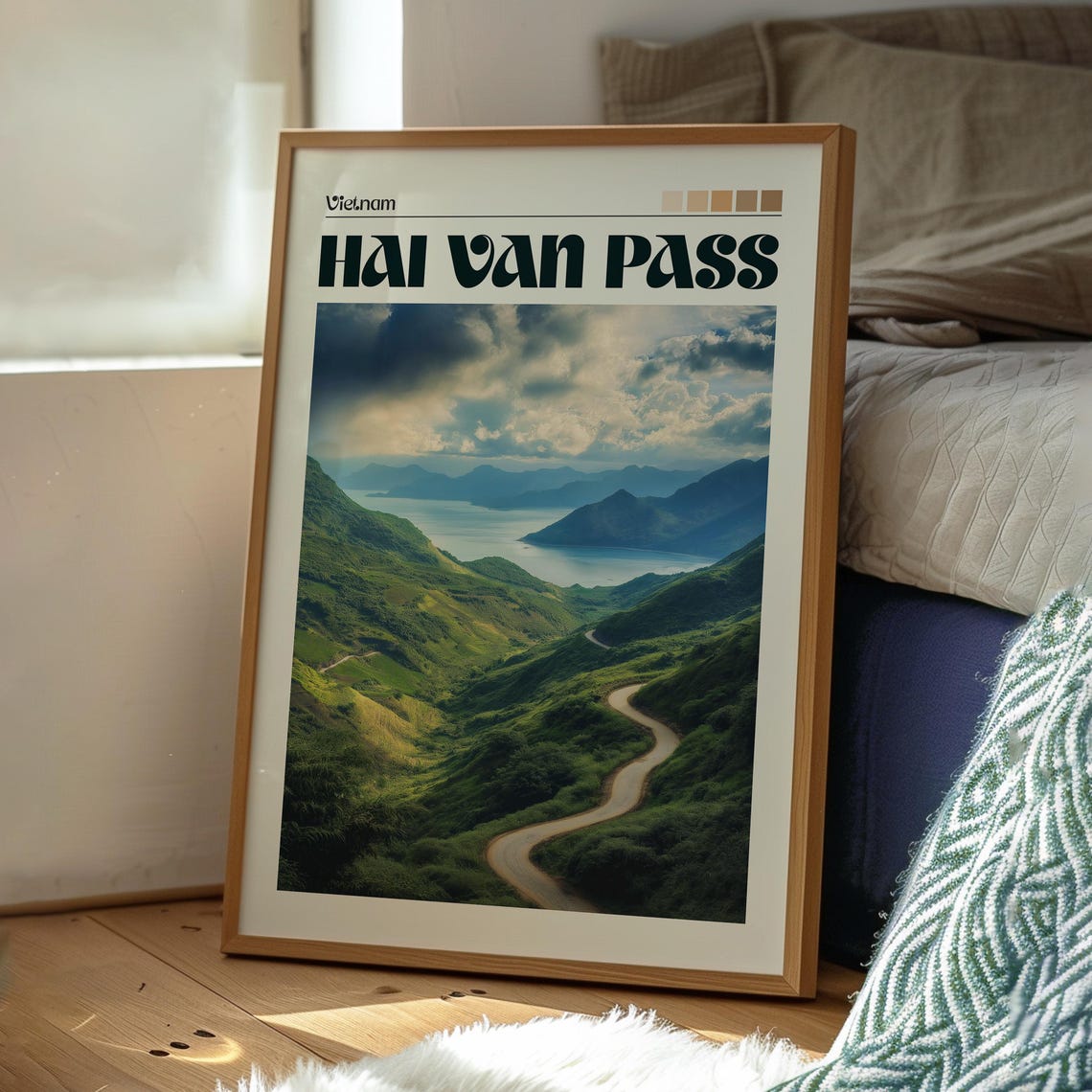 Hai Van Pass Vietnam Dramatic Winding Coastal Mountain Sea Poster - Image 3