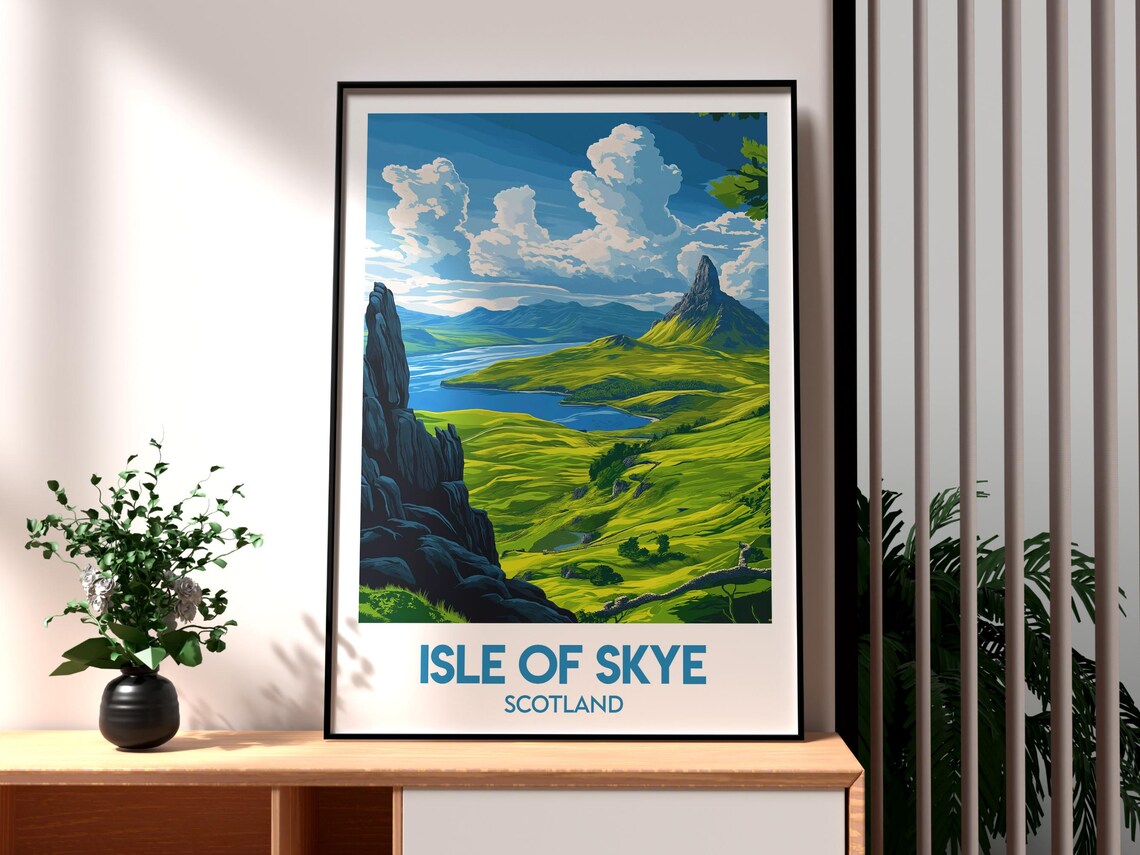 Isle of Skye Scotland Green Highlands Lochs Dramatic Crags Poster