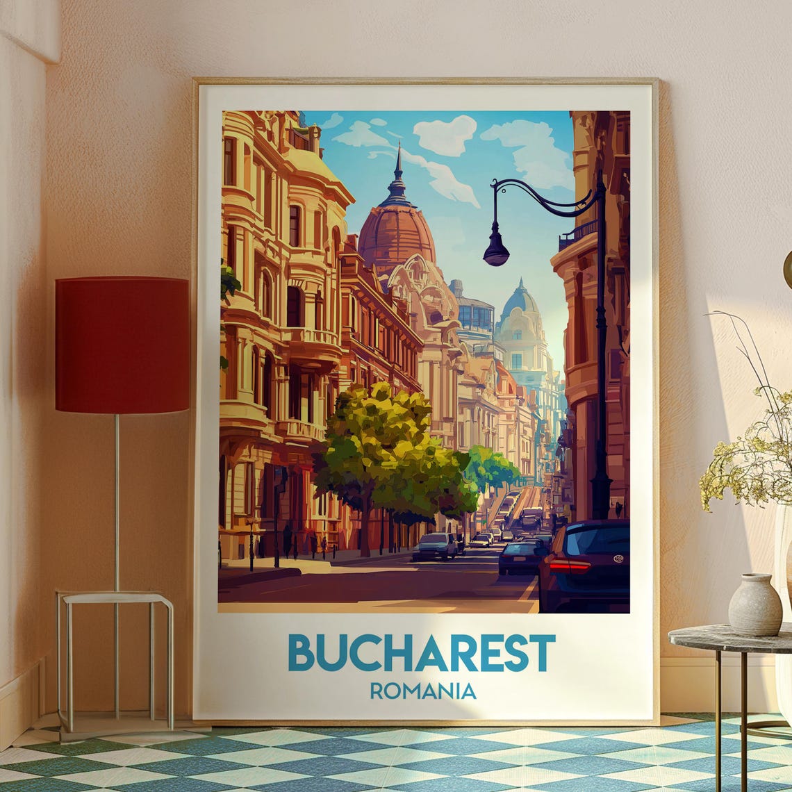 Bucharest, Romania Travel Poster Art Print - Image 2